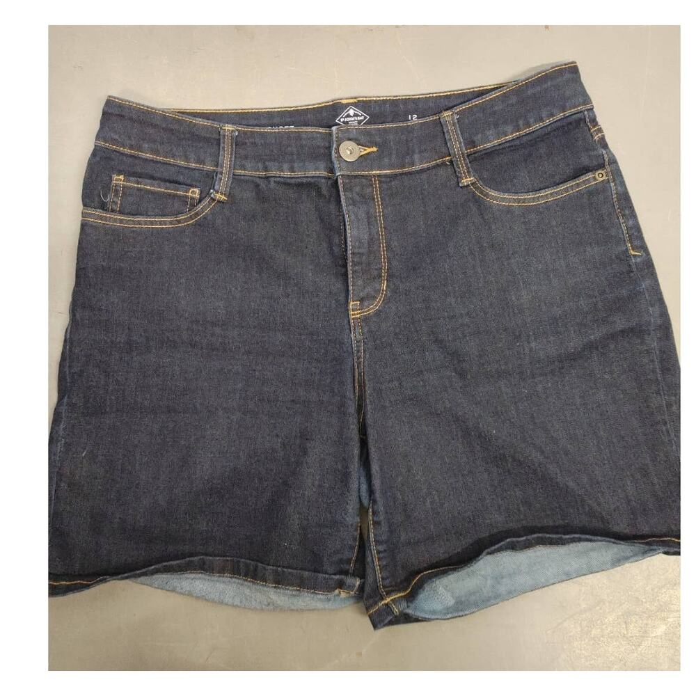 St. John's Bay Shorts Denim Jean Sz 12 Dark Wash